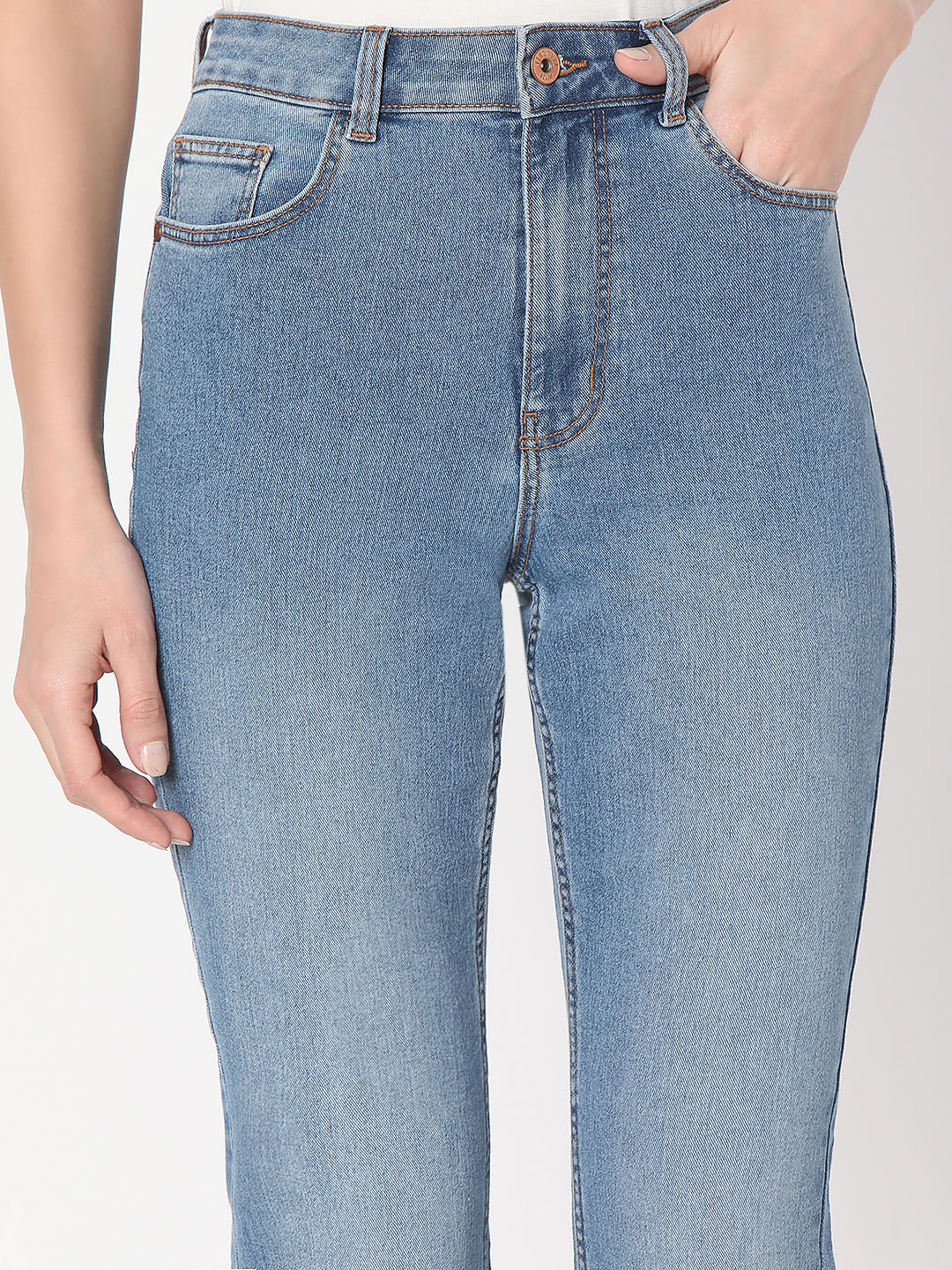 Light Blue High Rise Flared Jeans