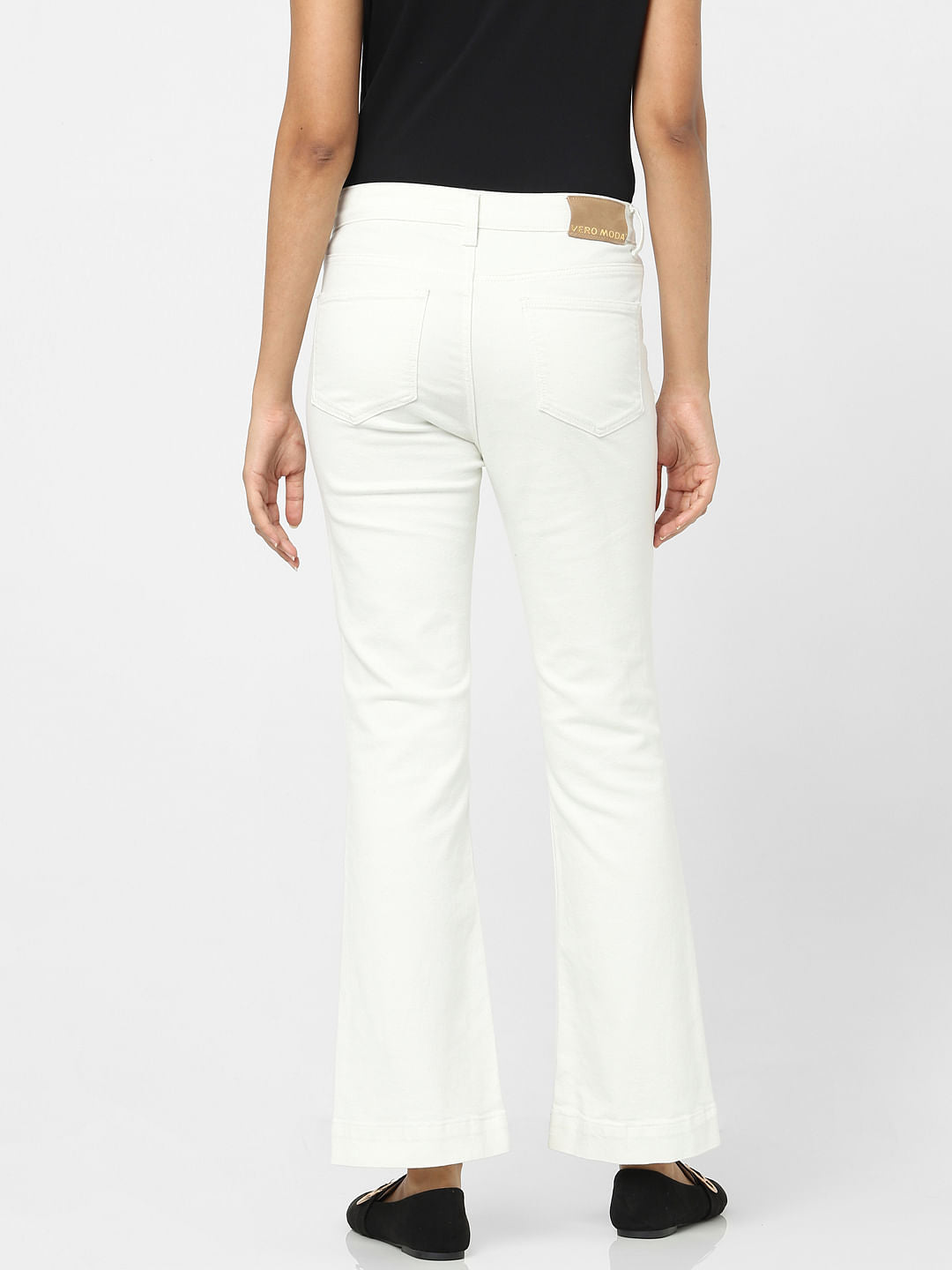 White Plain Coloured Jeans