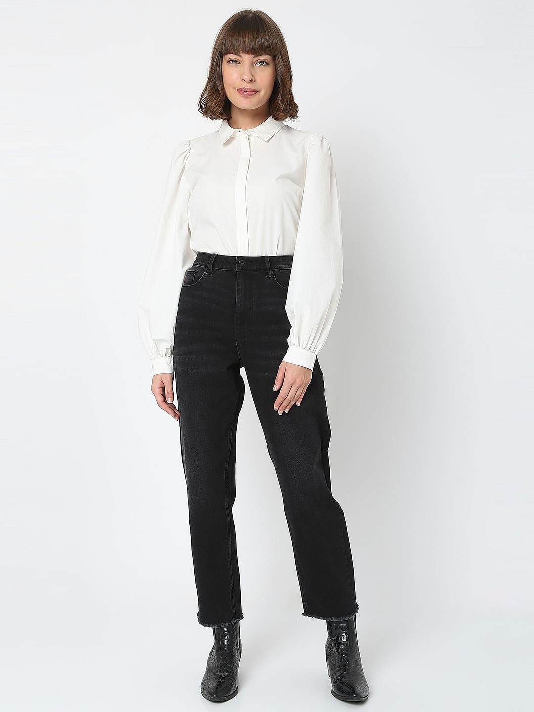 Black High Rise Mom Fit Jeans