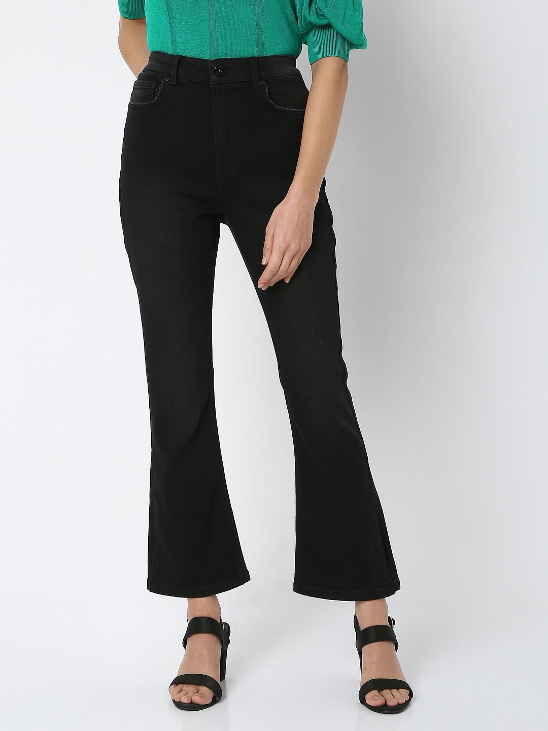 Black Mid Rise Petra Bootcut Jeans