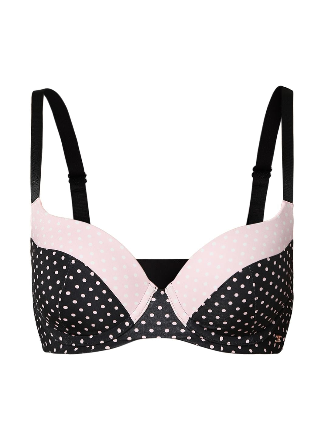 Intimates Black Polka Dot Padded Under-Wired T-Shirt Bra