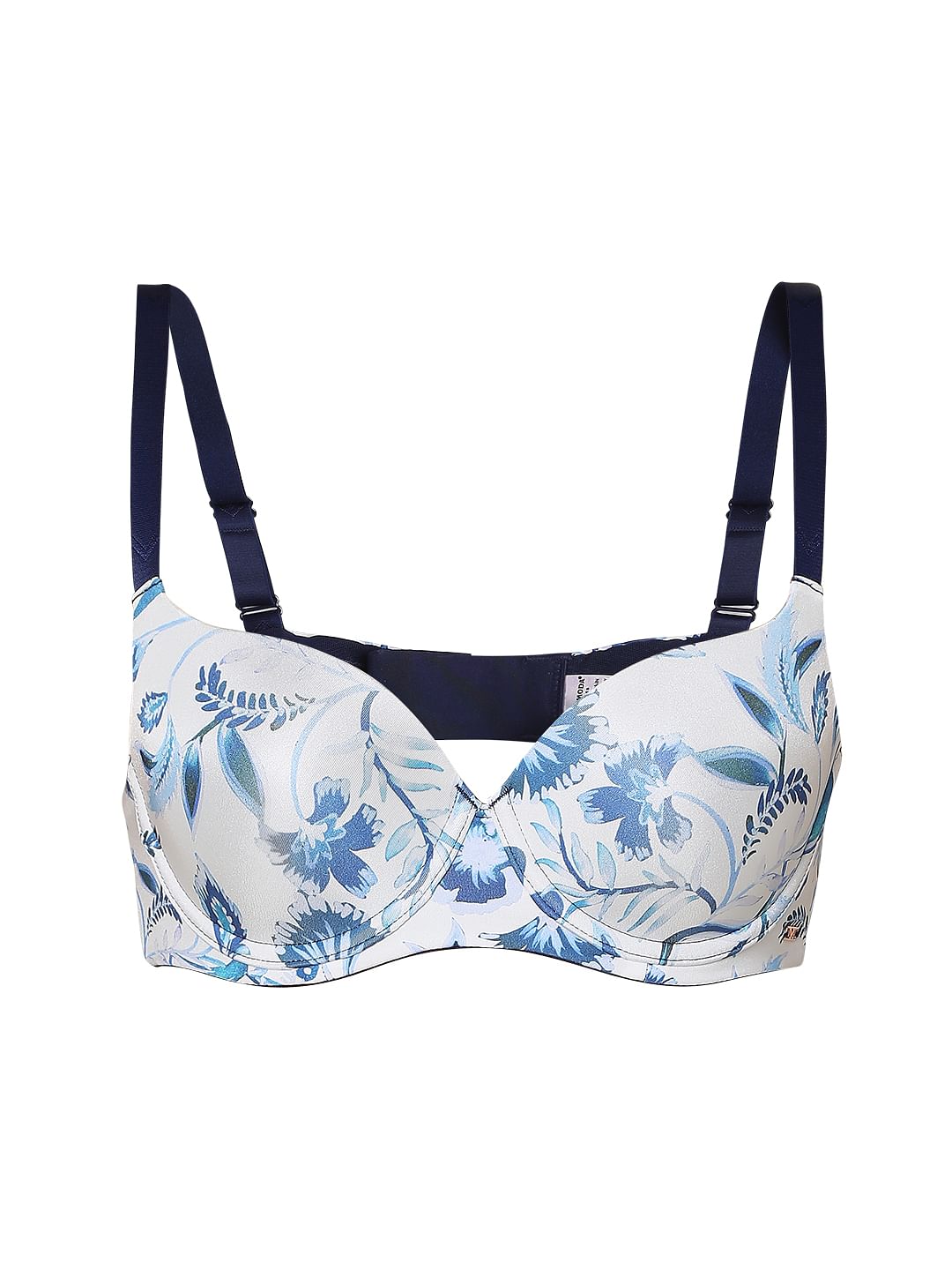 Intimates Blue Floral Padded Under-Wired T-Shirt Bra