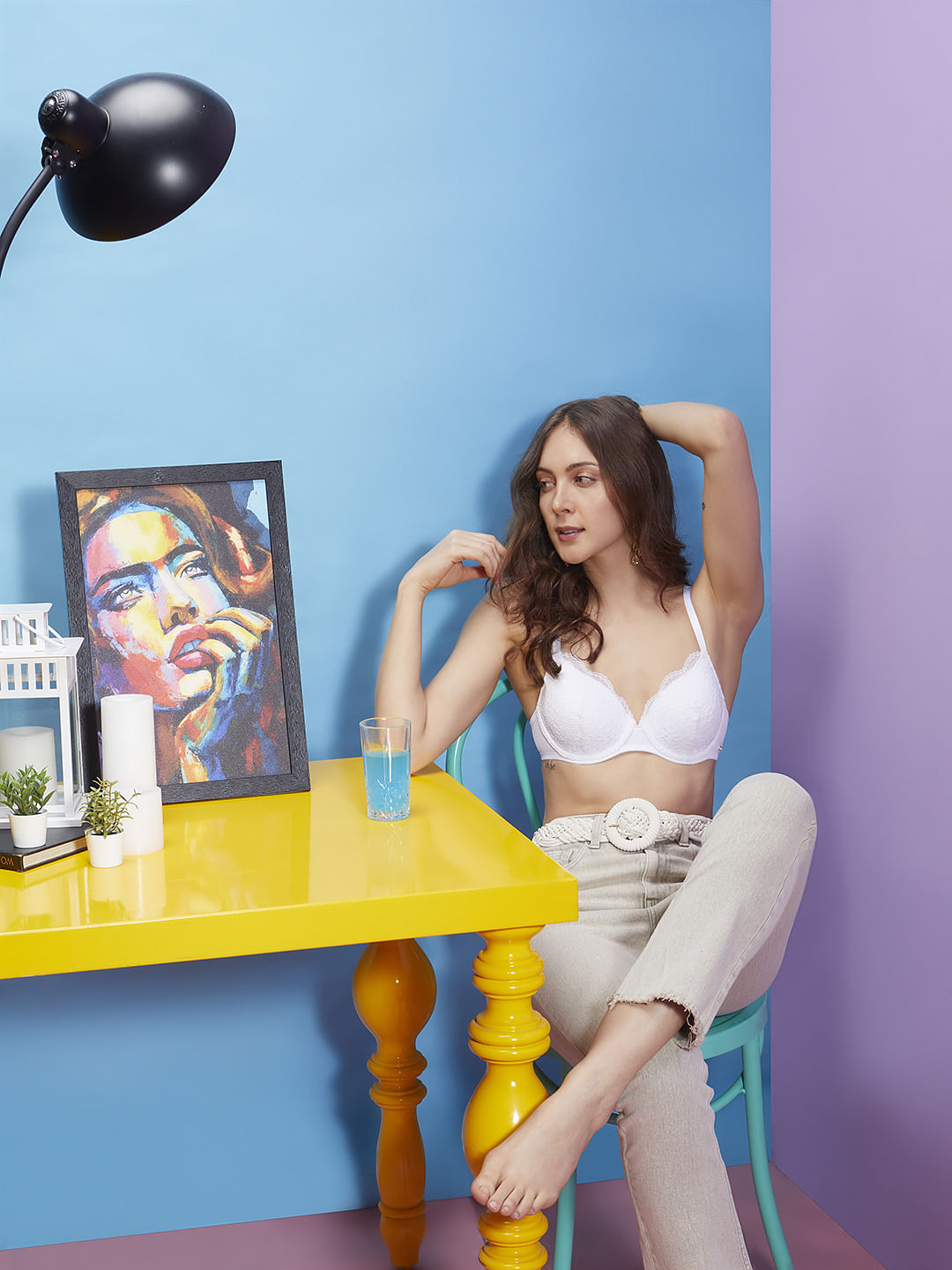 White Lace Padded T-Shirt Bra