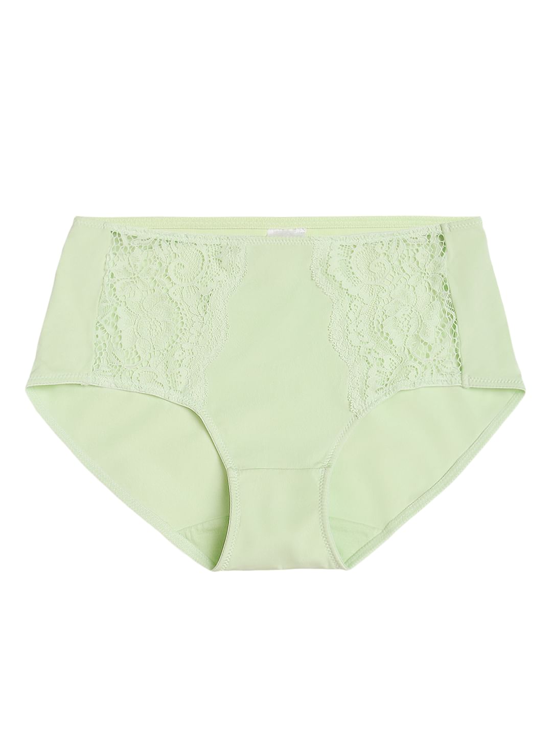 Intimates Green Lace Detail Maxi Briefs