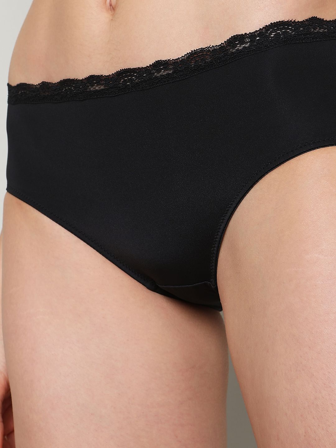 Black Lace Midi Briefs