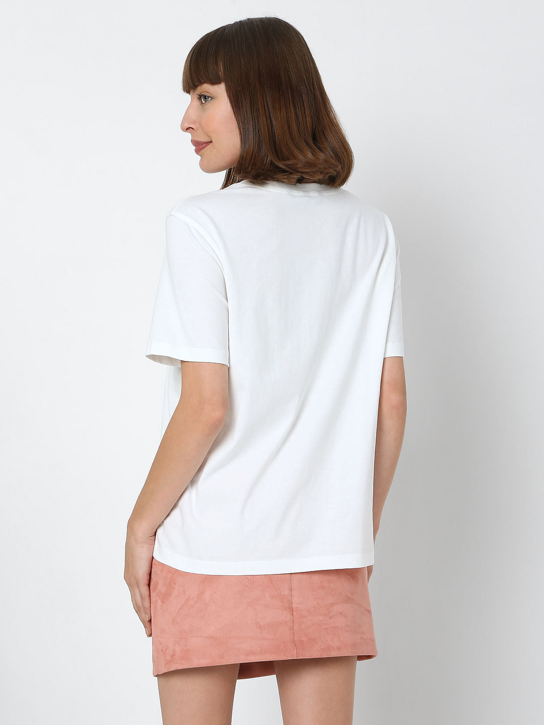White Typographic Print T-Shirt