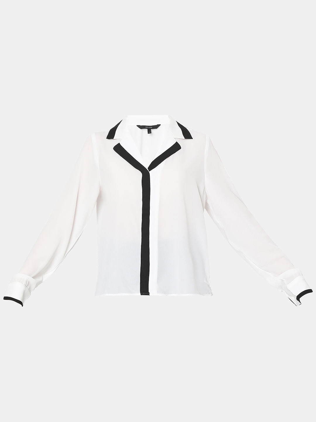 White & Black Full Sleeves Shirt