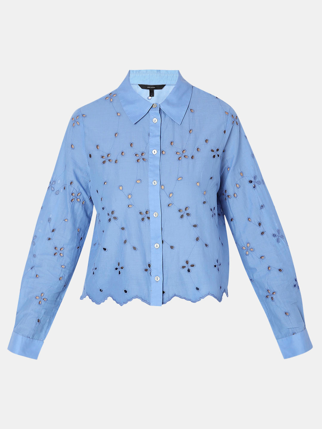 Blue Schiffli Shirt
