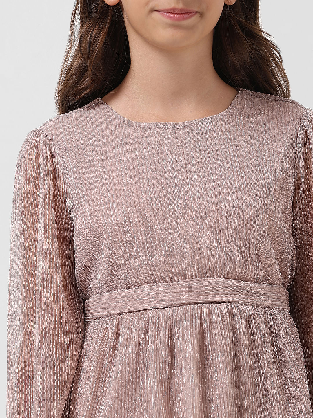 Girl Silver Shimmer Tiered Dress