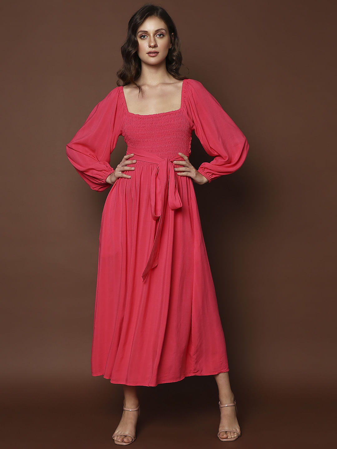 Red Multi-Style Midi Dress