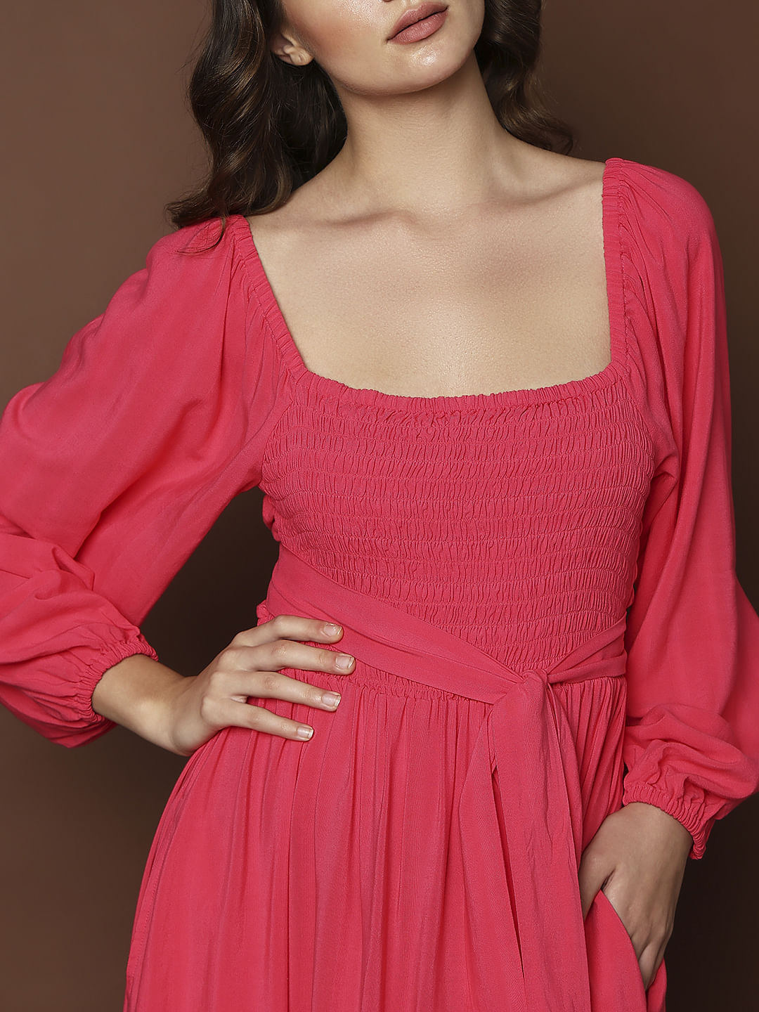 Red Multi-Style Midi Dress