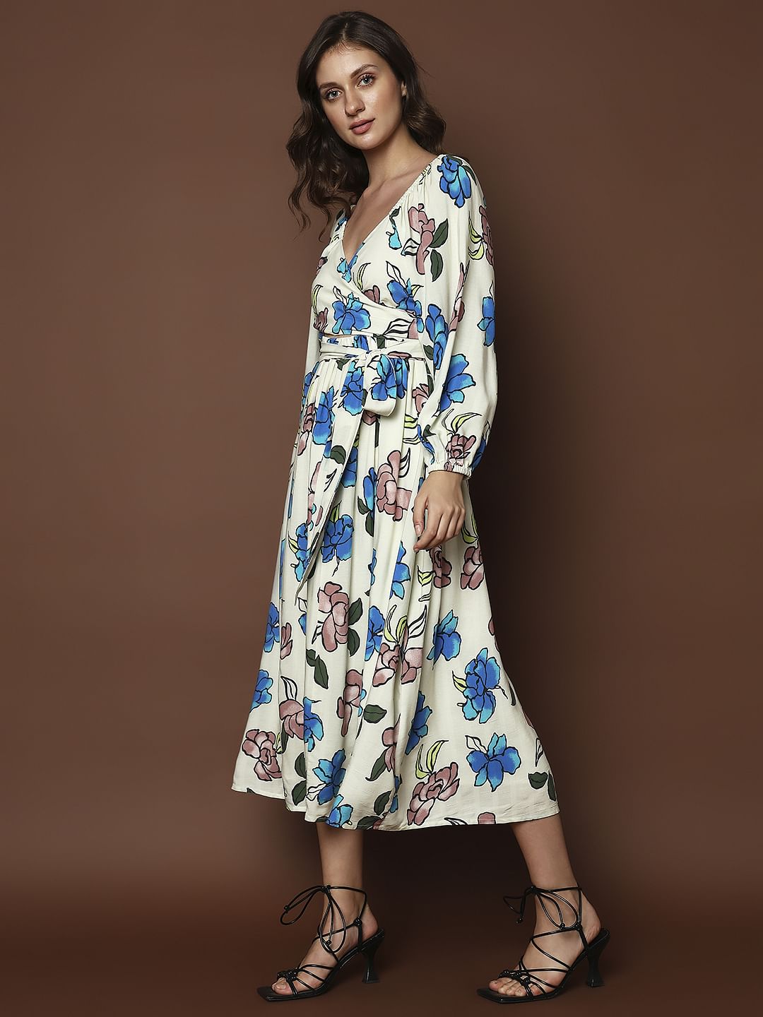 White Floral Print Multi-Style Dress