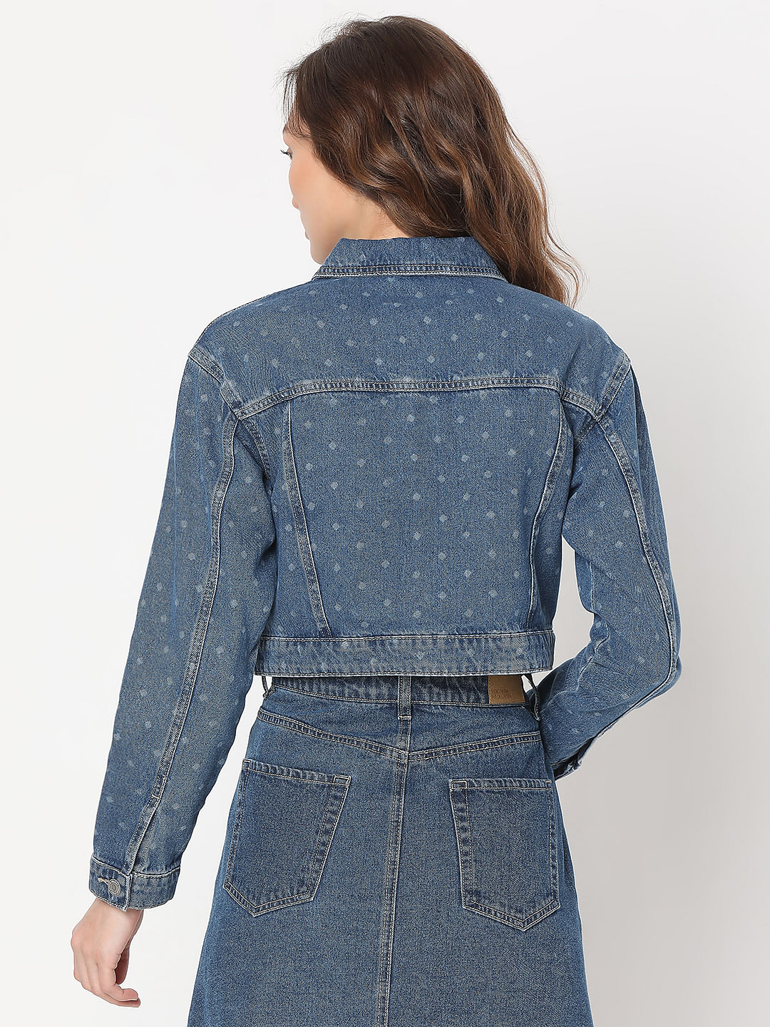 Blue Cropped Denim Jacket