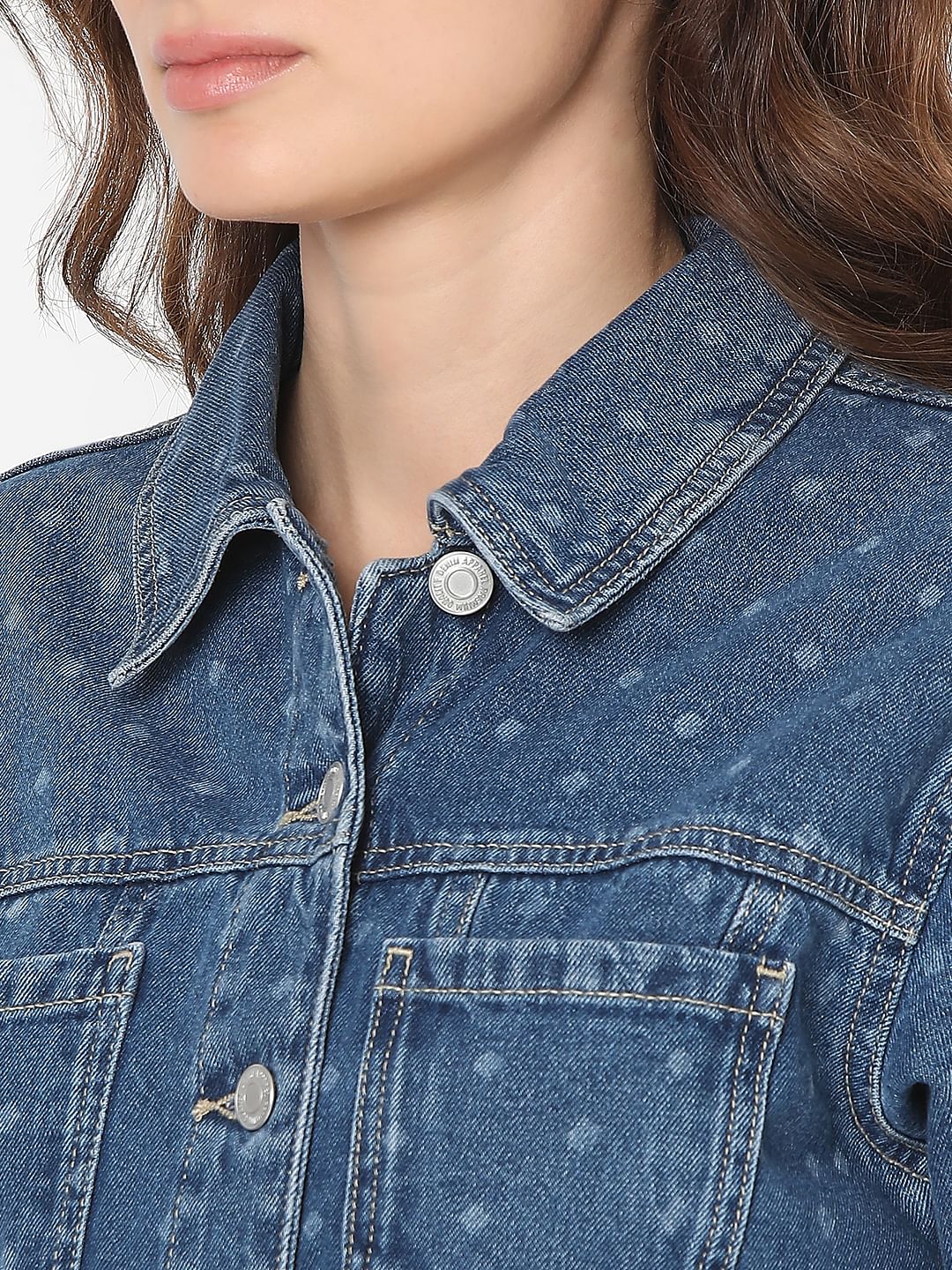 Blue Cropped Denim Jacket