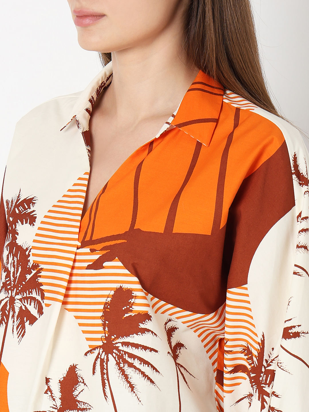 Orange Printed Top