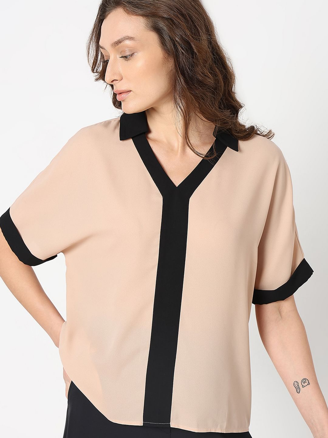 Pink Contrast Tape Top