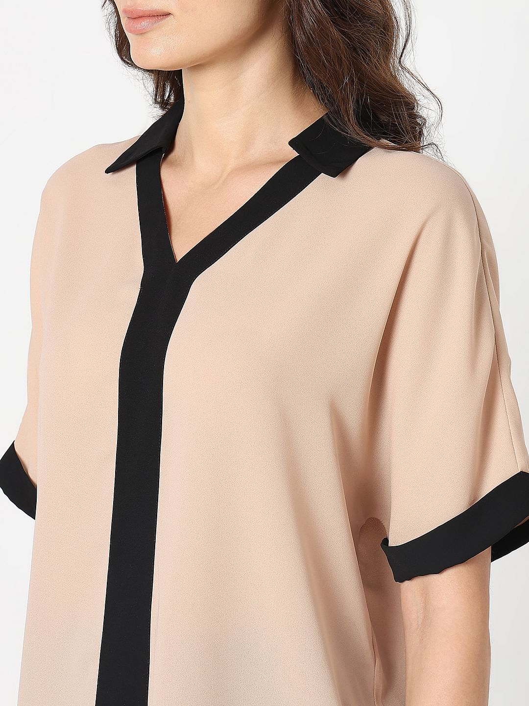 Pink Contrast Tape Top