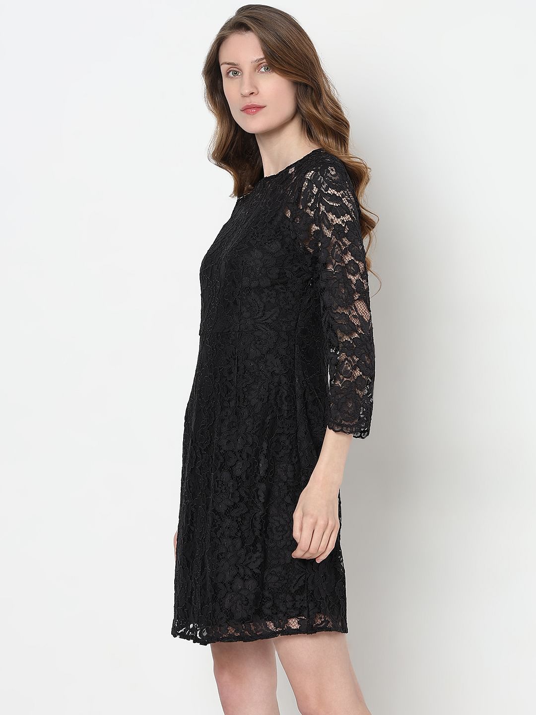 Black Floral Lace Dress