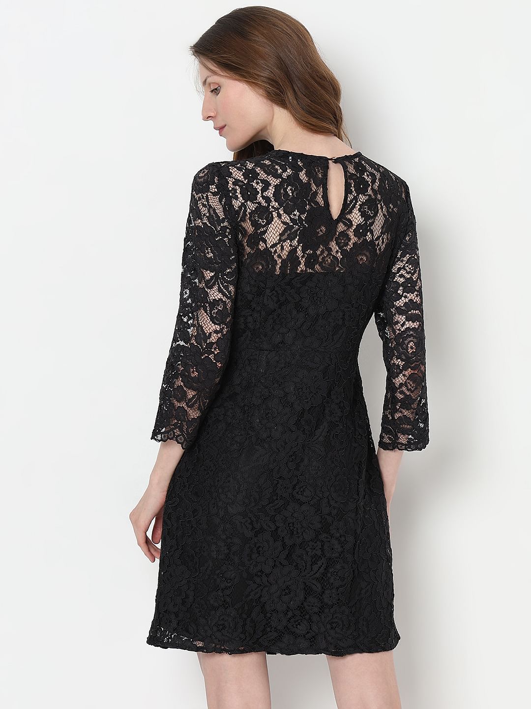 Black Floral Lace Dress