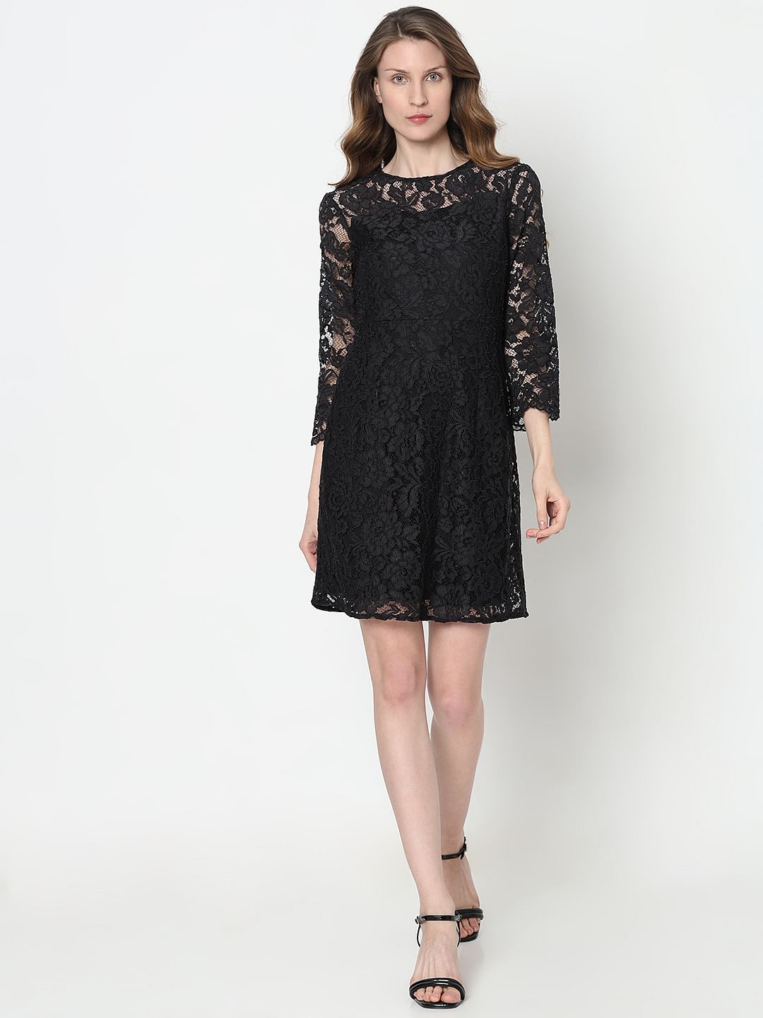 Black Floral Lace Dress