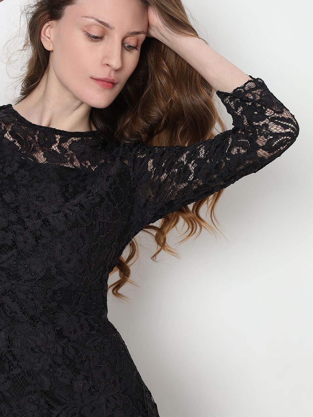 Black Floral Lace Dress