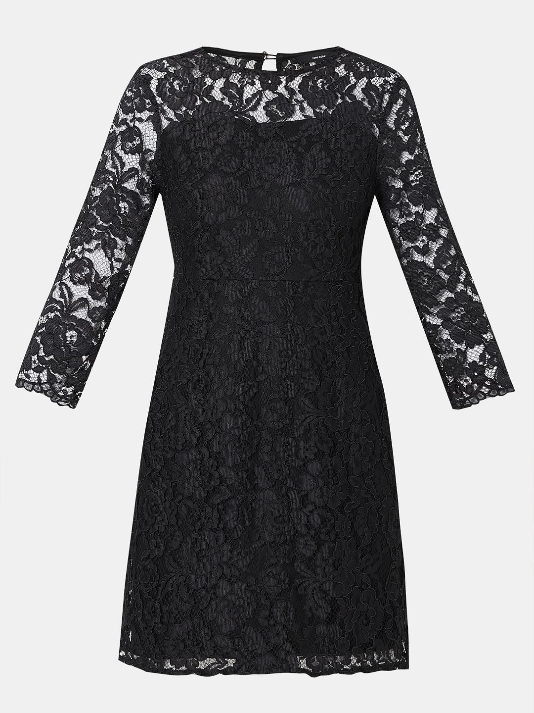 Black Floral Lace Dress