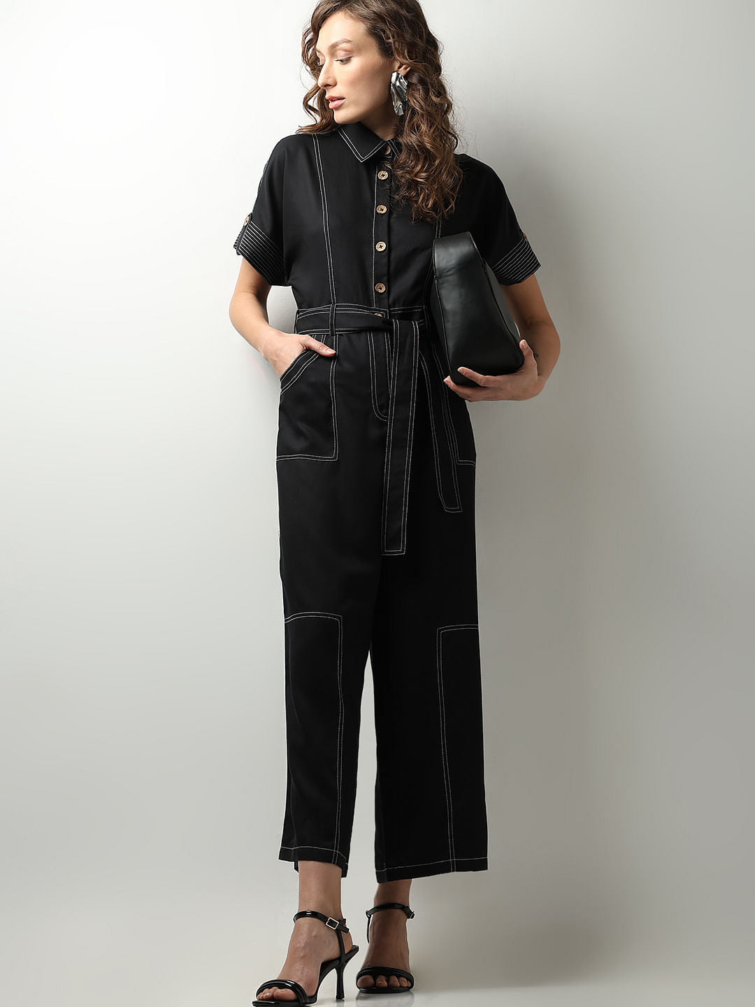 Black Linen Jumpsuit