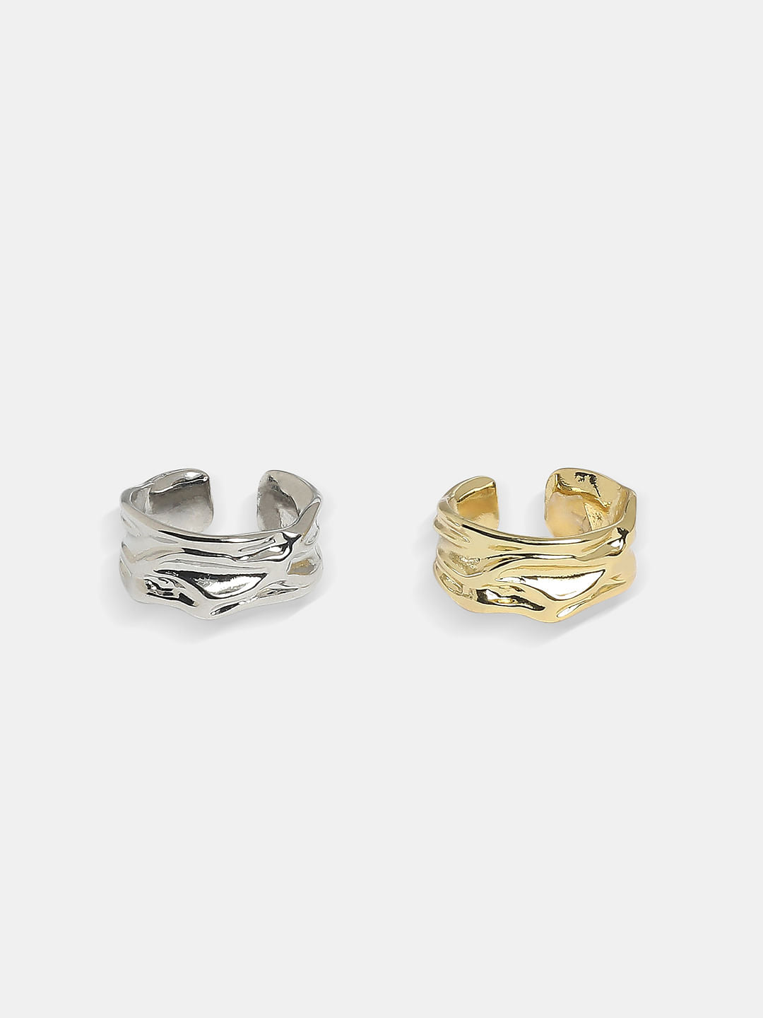 Pack Of 2 Rings - Gold & Silver