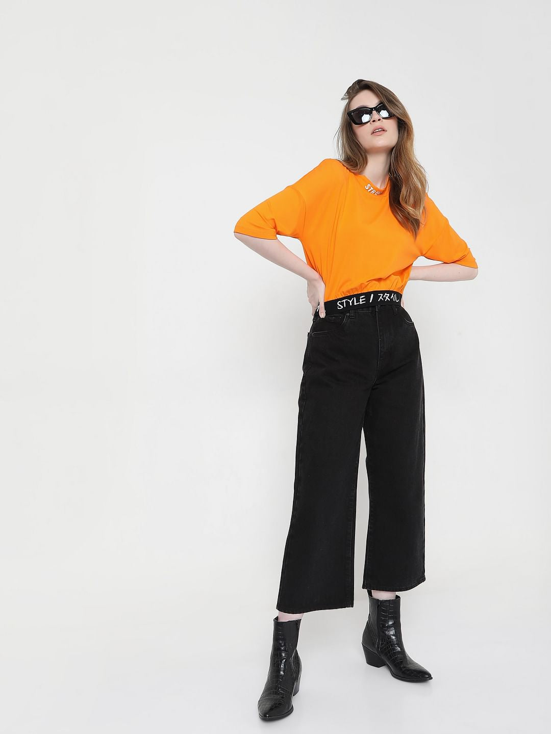 Orange Cropped T-Shirt
