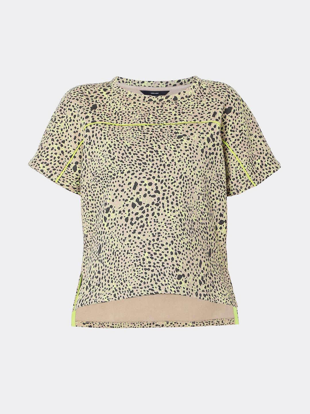Beige Animal Print Co-Ord Top