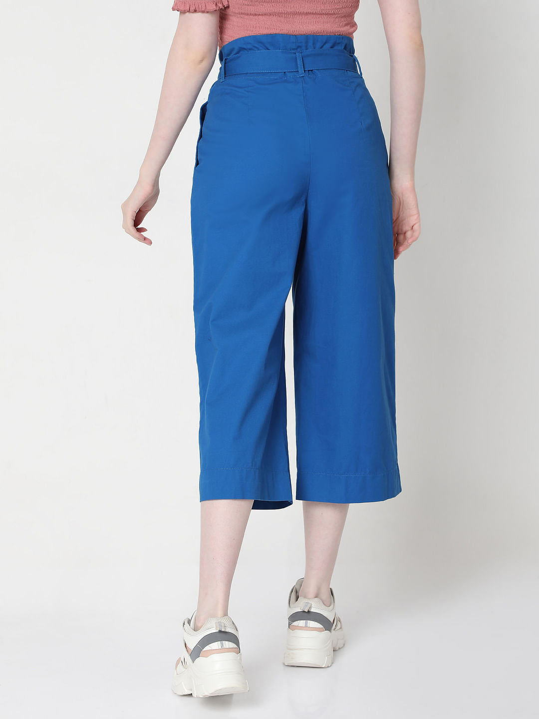 Blue Tie Up Culottes