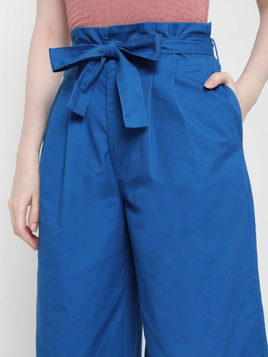 Blue Tie Up Culottes