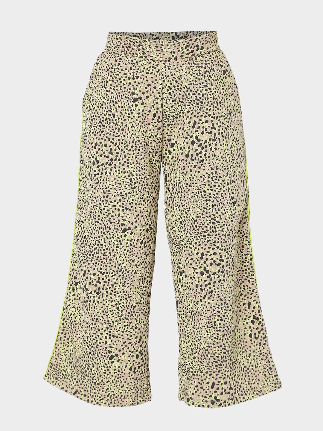 Beige Animal Print Co-Ord Pants