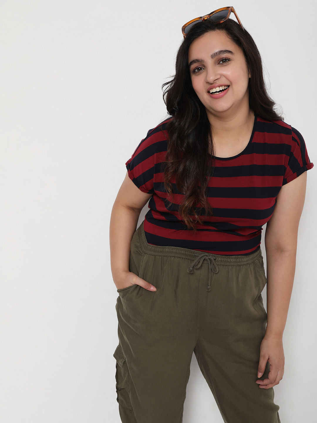 Curve Red Striped T-Shirt