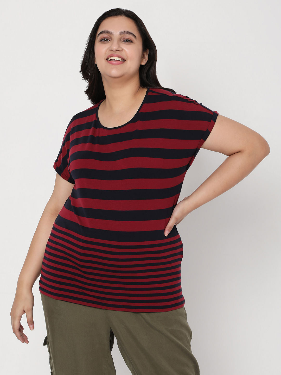 Curve Red Striped T-Shirt
