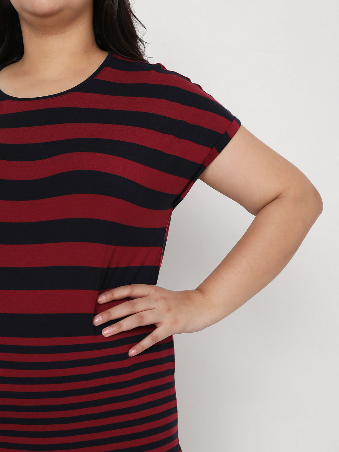 Curve Red Striped T-Shirt