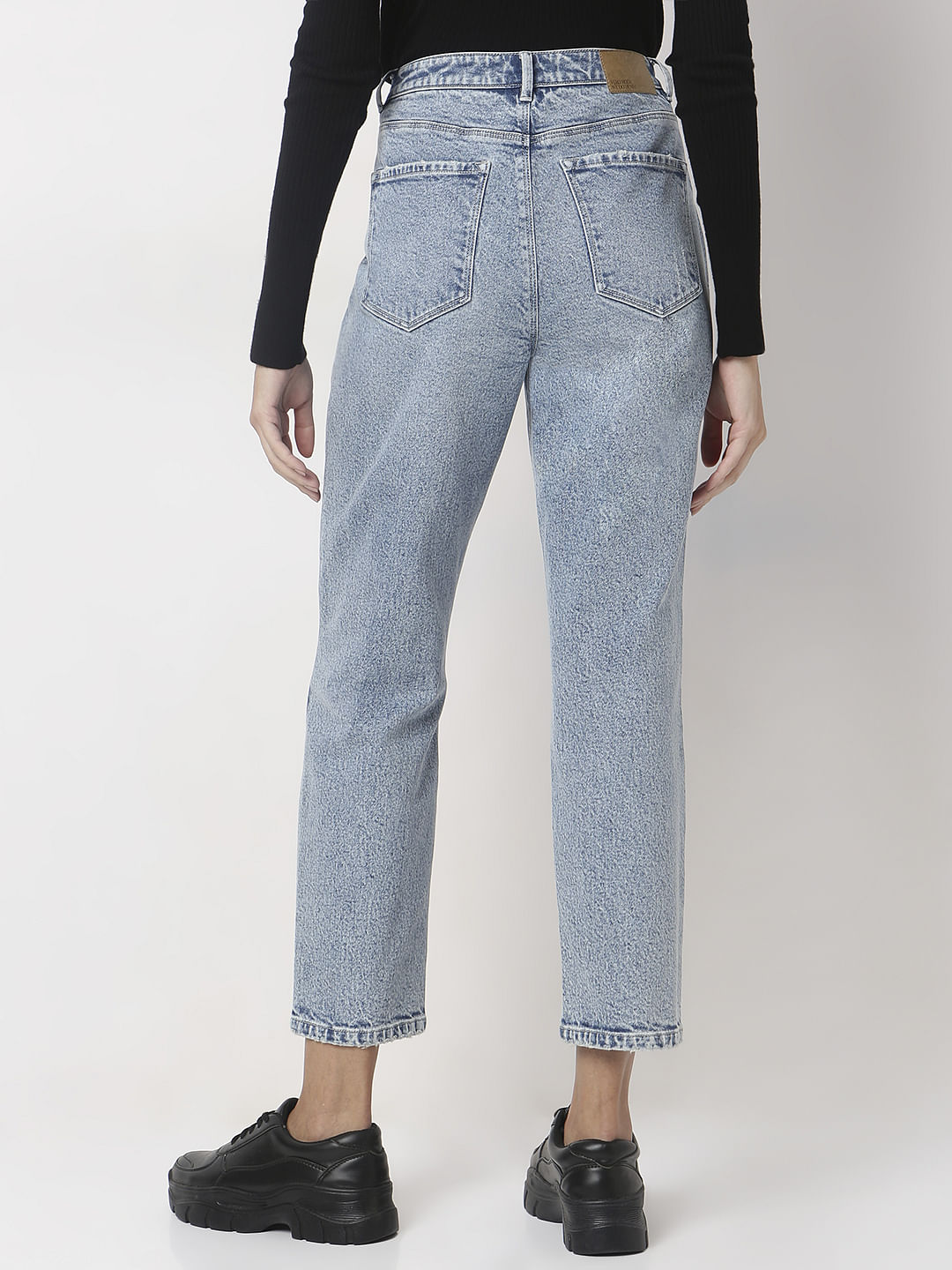 Light Blue High Rise Mom Jeans