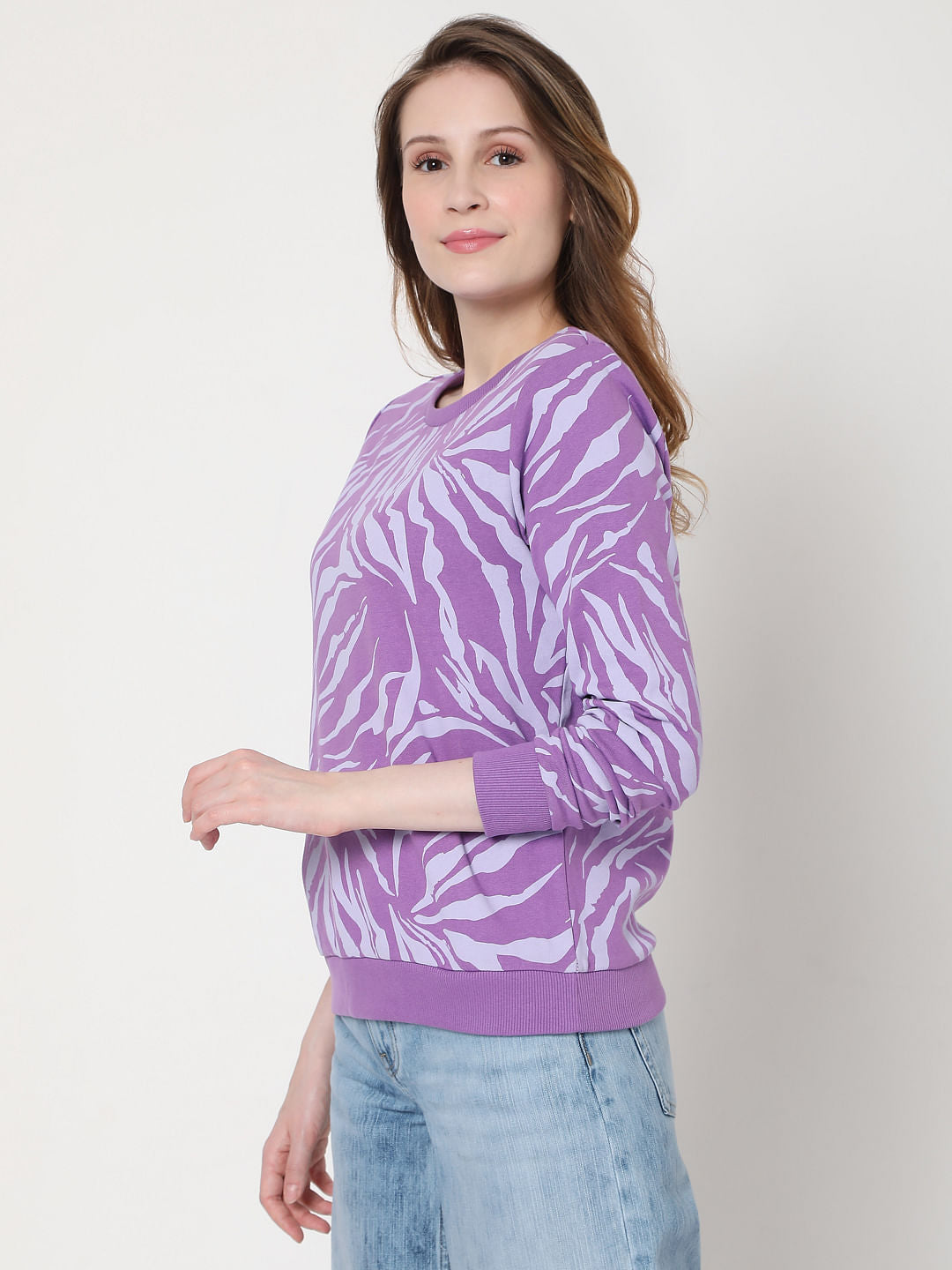 Purple Abstract Print Sweatshirt