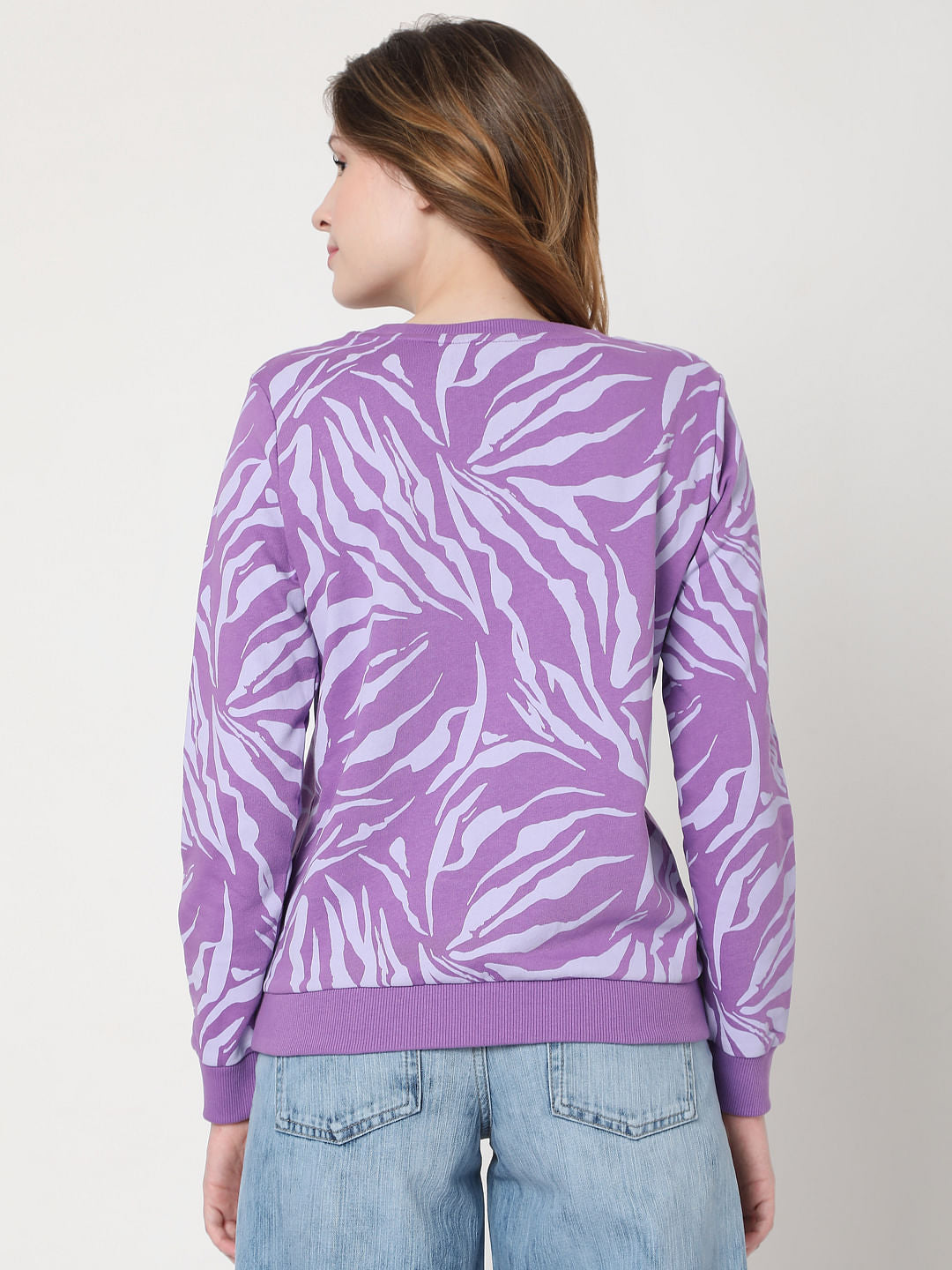 Purple Abstract Print Sweatshirt