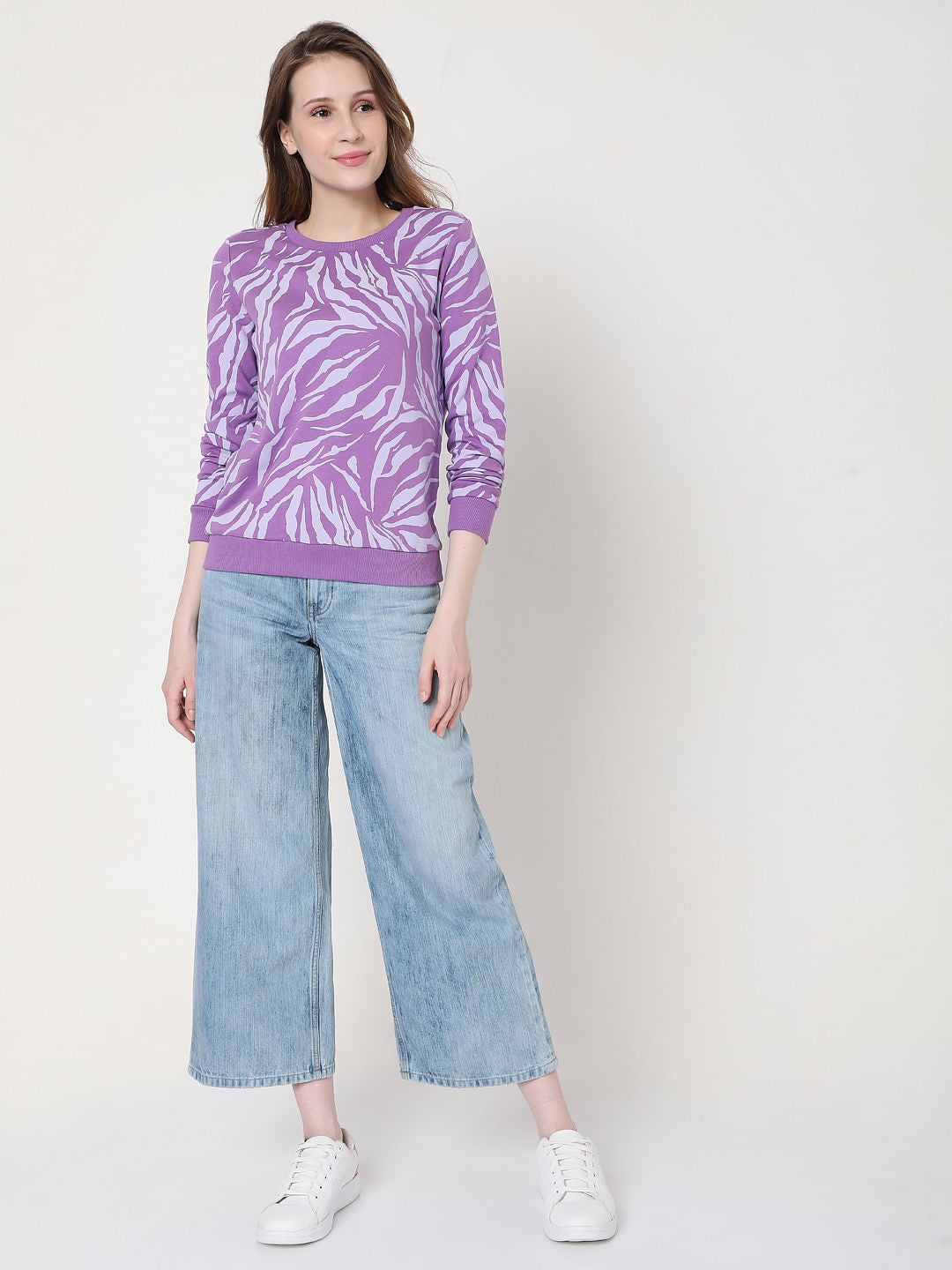 Purple Abstract Print Sweatshirt