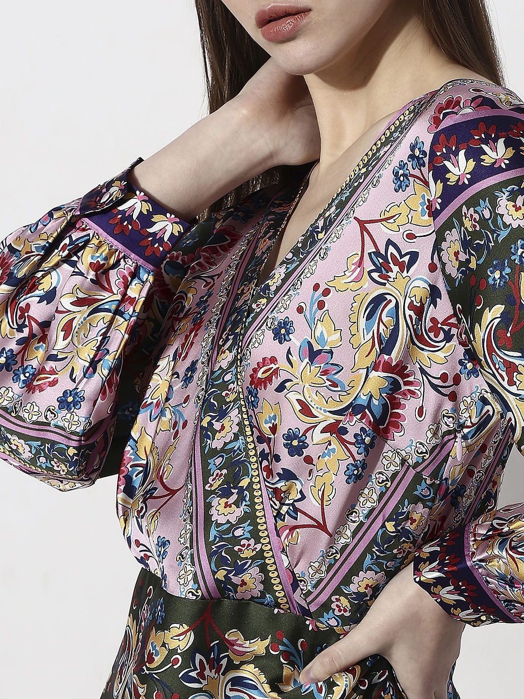 Purple Abstract Print Dress