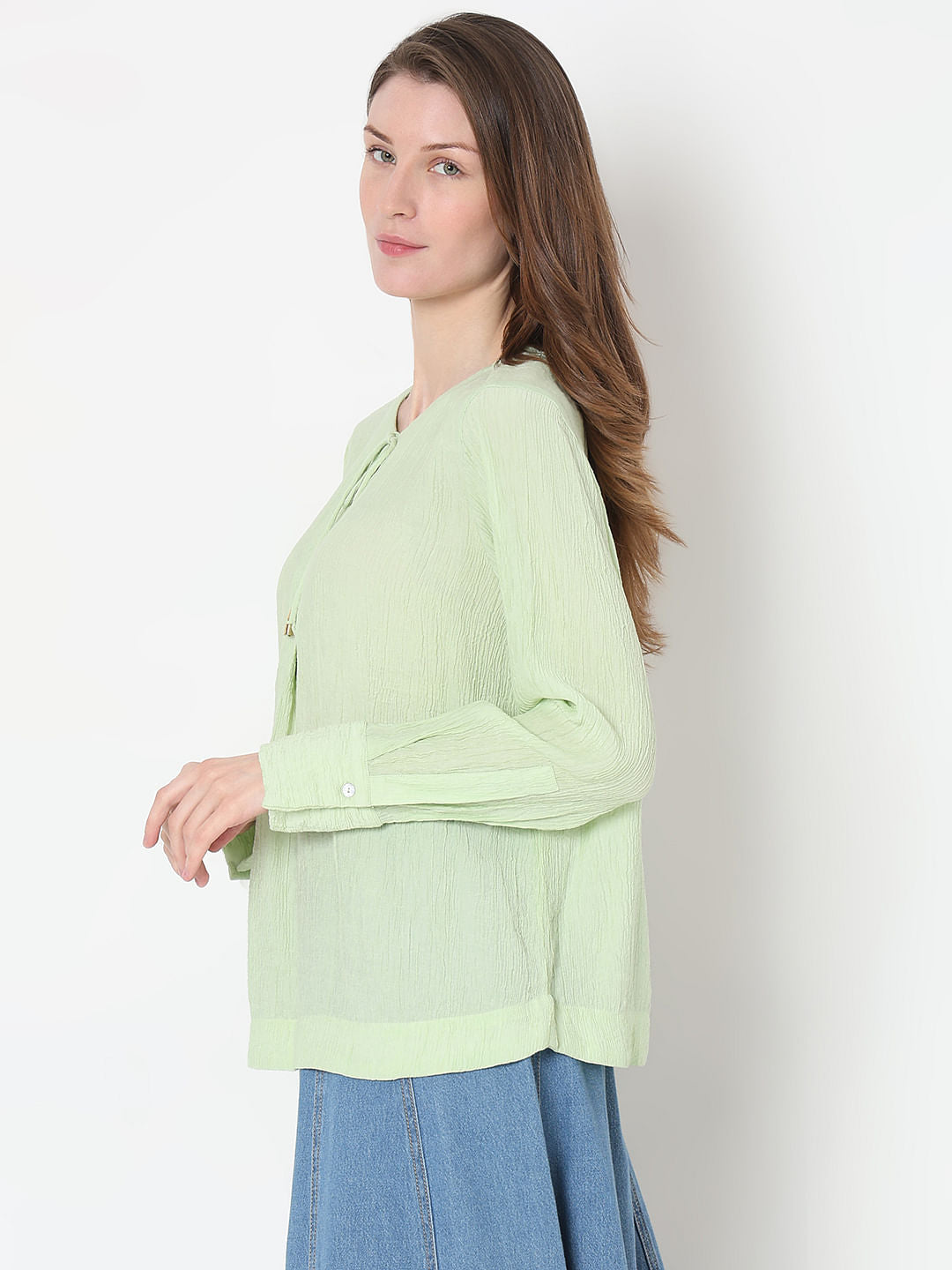 Light Green Textured Top