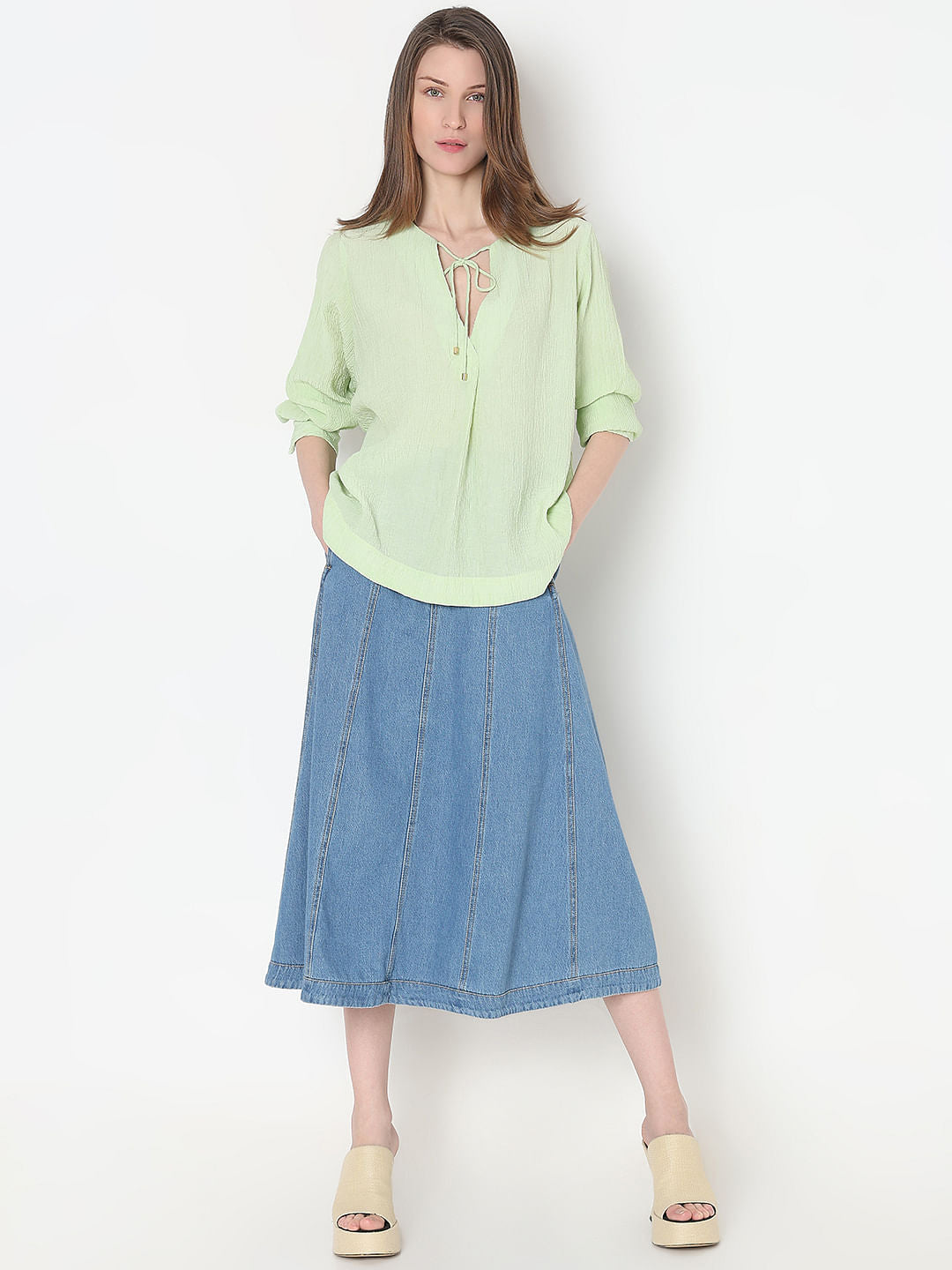 Light Green Textured Top