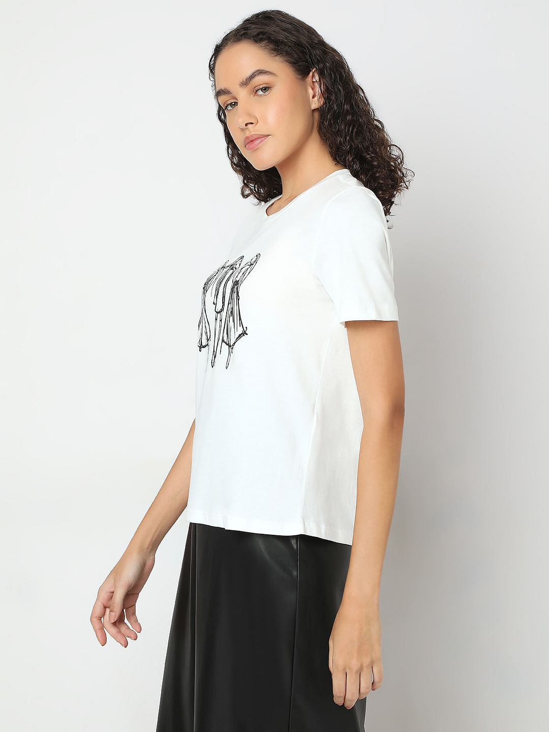 White Printed T-Shirt