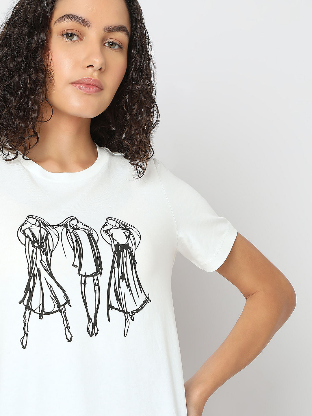 White Printed T-Shirt