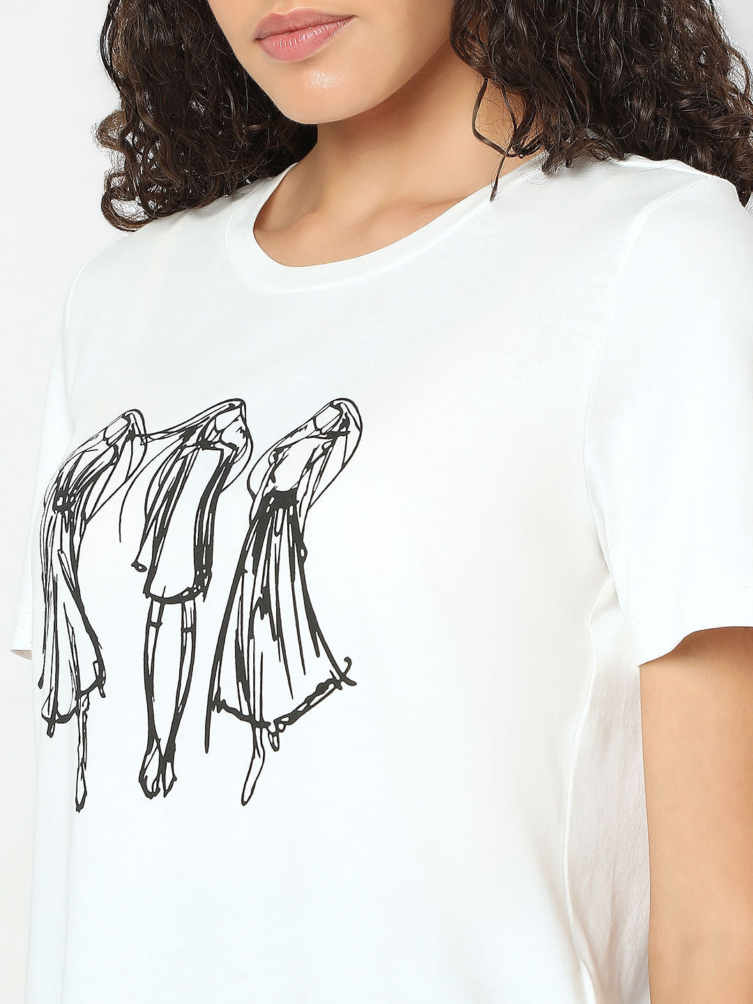 White Printed T-Shirt