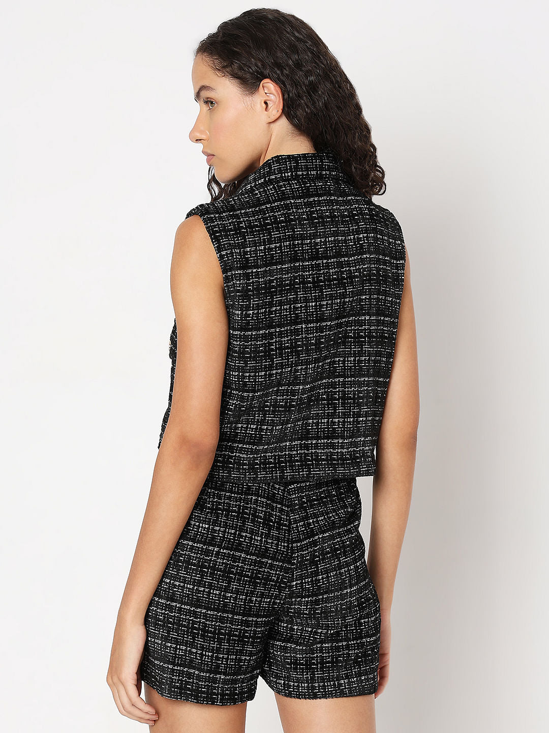 Black Twill Co-Ord Set Vest
