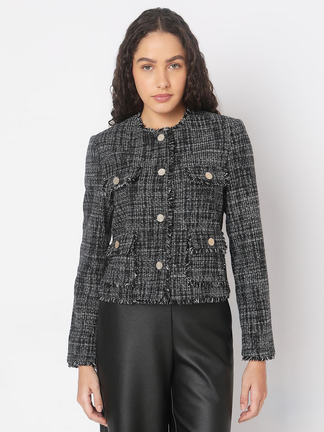 Black Jacquard Short Jacket