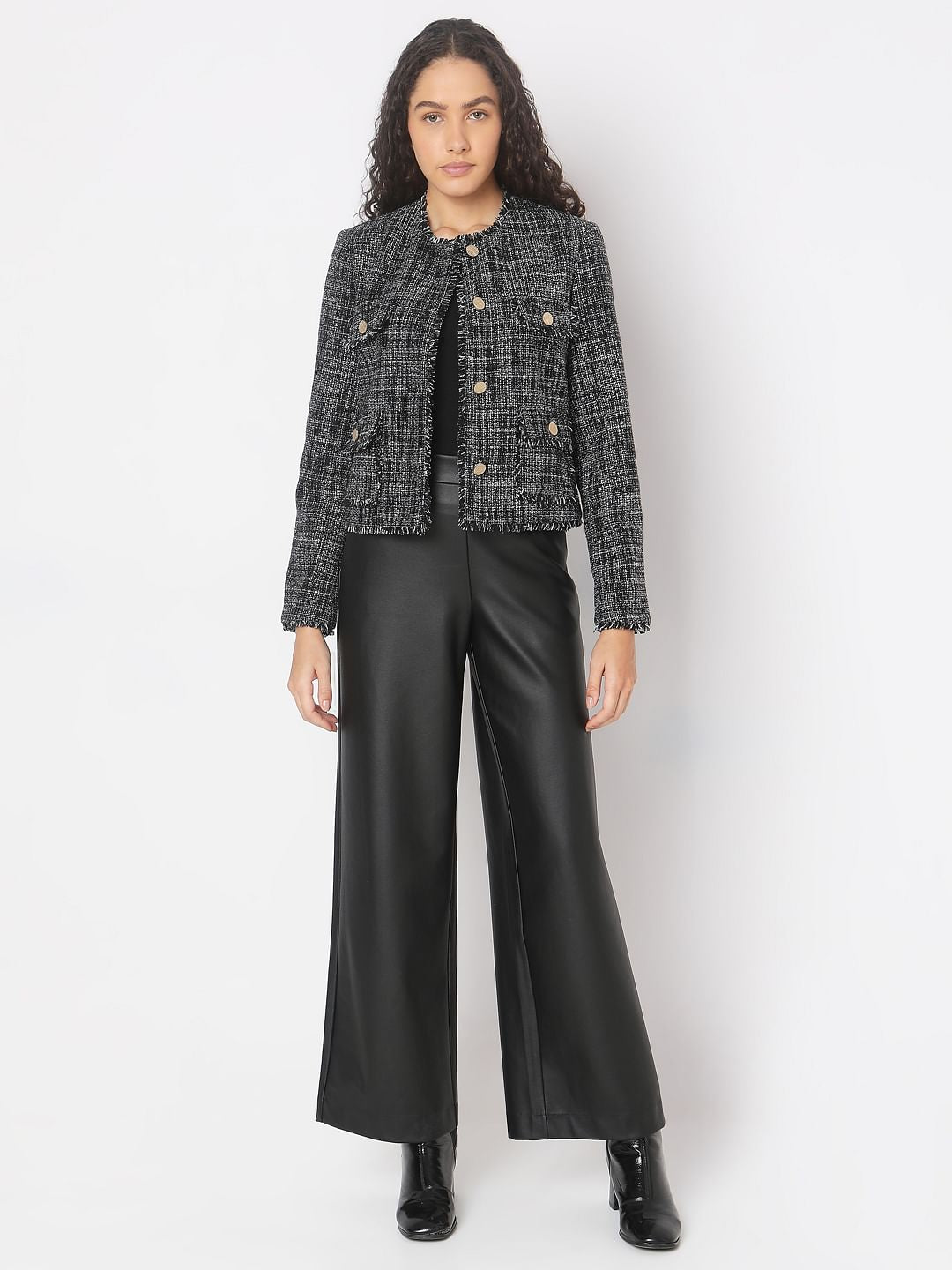 Black Jacquard Short Jacket