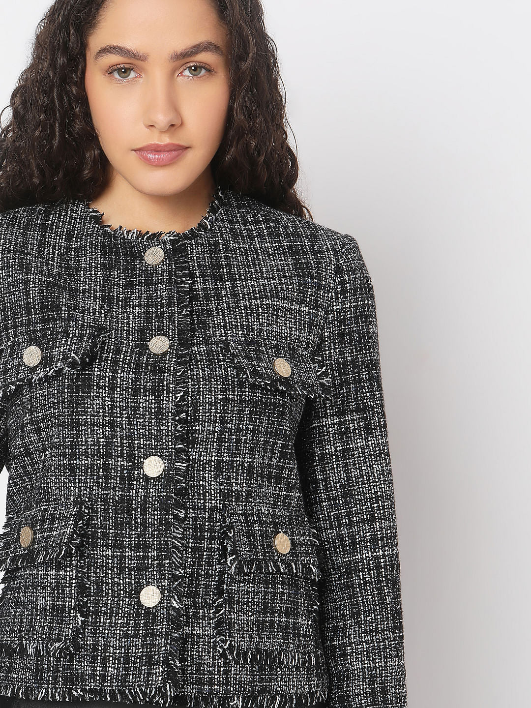 Black Jacquard Short Jacket